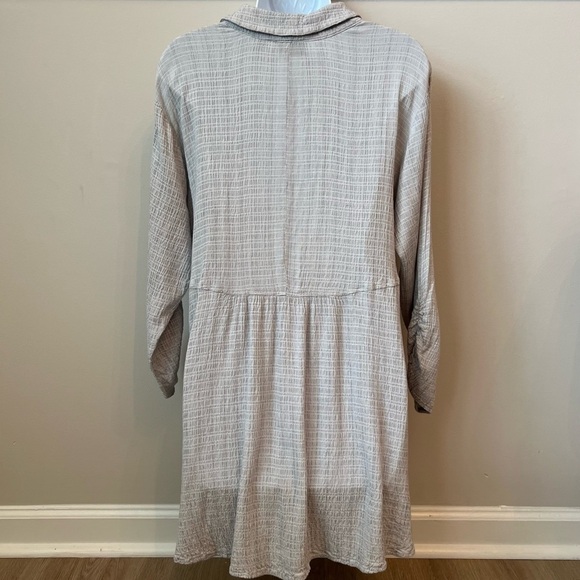 Habitat Clothes to Live In Crinkle Fabric Button Up Tunic Lagenlook Gray Sz S - Picture 6 of 9